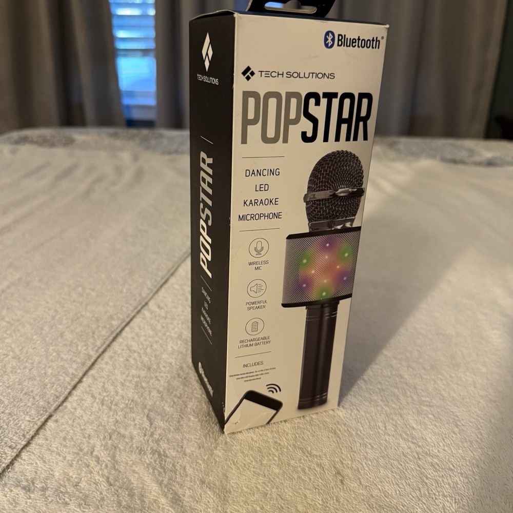 POPSTAR Bluetooth Microphone Dancing LED Karaoke Wireless New Rechargeable