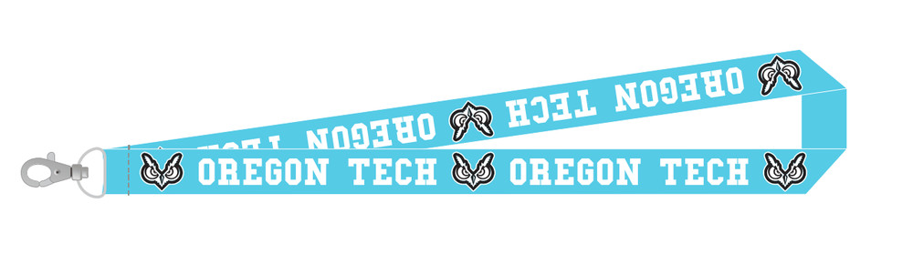 Oregon Tech 1" Light Blue Lanyard
