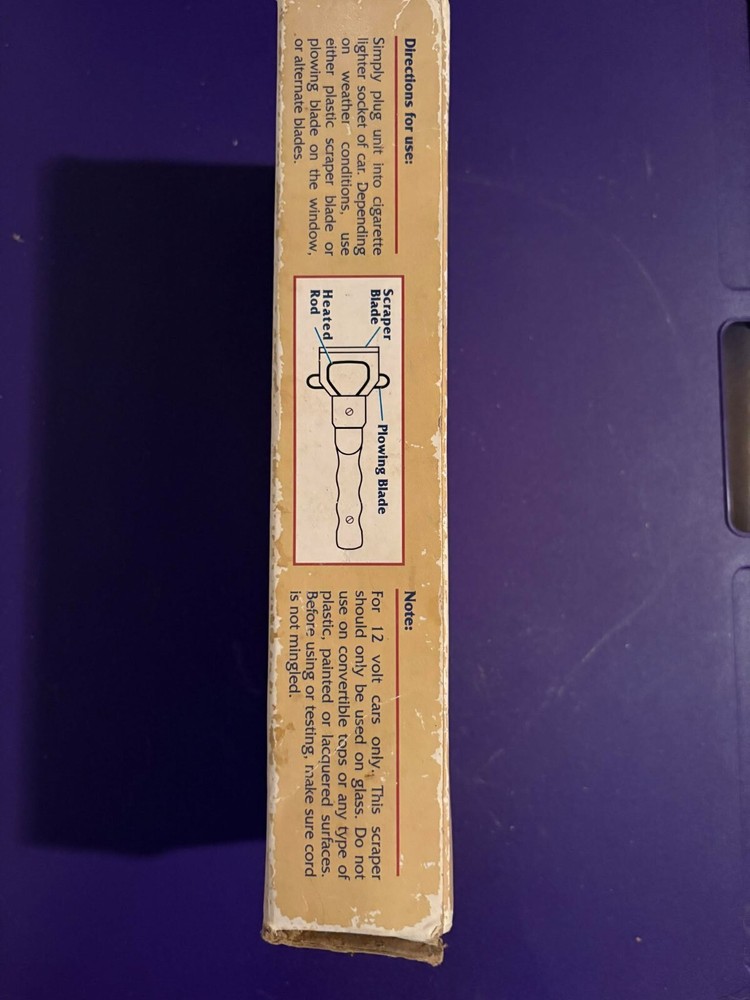 Heated Windshield Ice Scraper Vintage