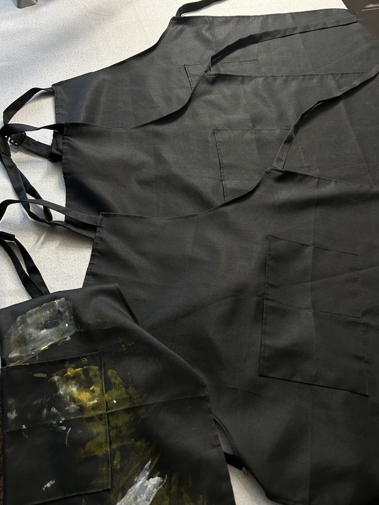 Black Adjustable Bib Apron with 2 Pockets