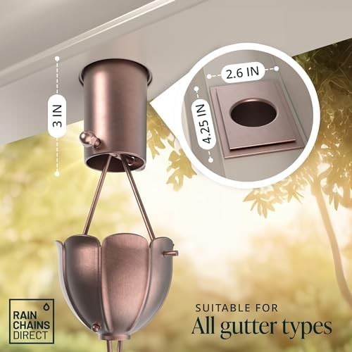 Rain Chain Gutter Adapter/installer In Pure Copper