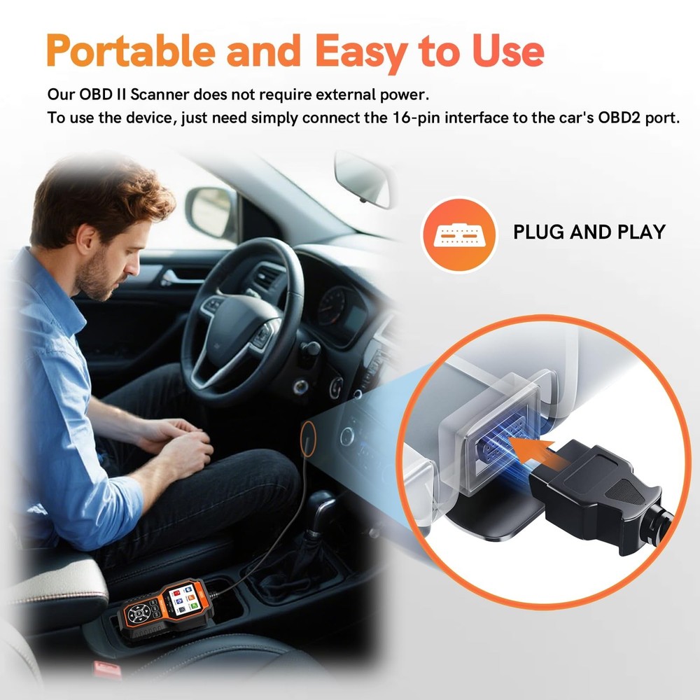 OBD2 Scanner Diagnostic Tool with DTC Solution Car Code Reader Reset Tool Che...
