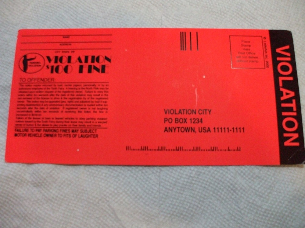 10 Fake Parking Tickets