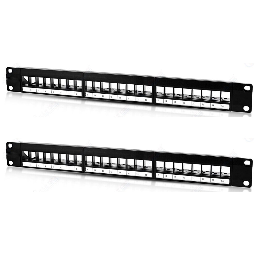 2/4/6/10X 24Port Patch Panel CAT6/Cat5 RJ45 Network Surface Wall Mount Bracket
