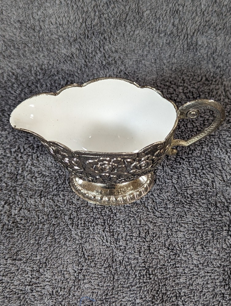 Himark Vintage Silver Plated Cream Jug With Ceramic Lining