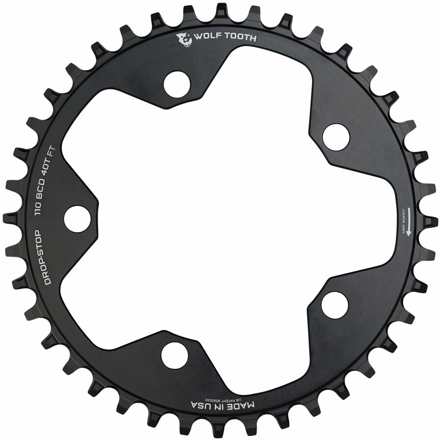 Wolf Tooth Components 5x110BCD CX/Road (Flat Top) Chainring, 34T - Blk