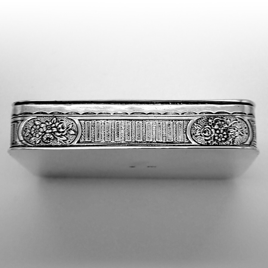 Rectangular Pill Tobacco Box German 800 Silver Hanau