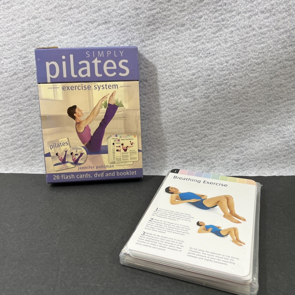 SIMPLY PILATES Exercise System 26 FLASH CARDS + DVD +BOOKLET Workout Flexibility