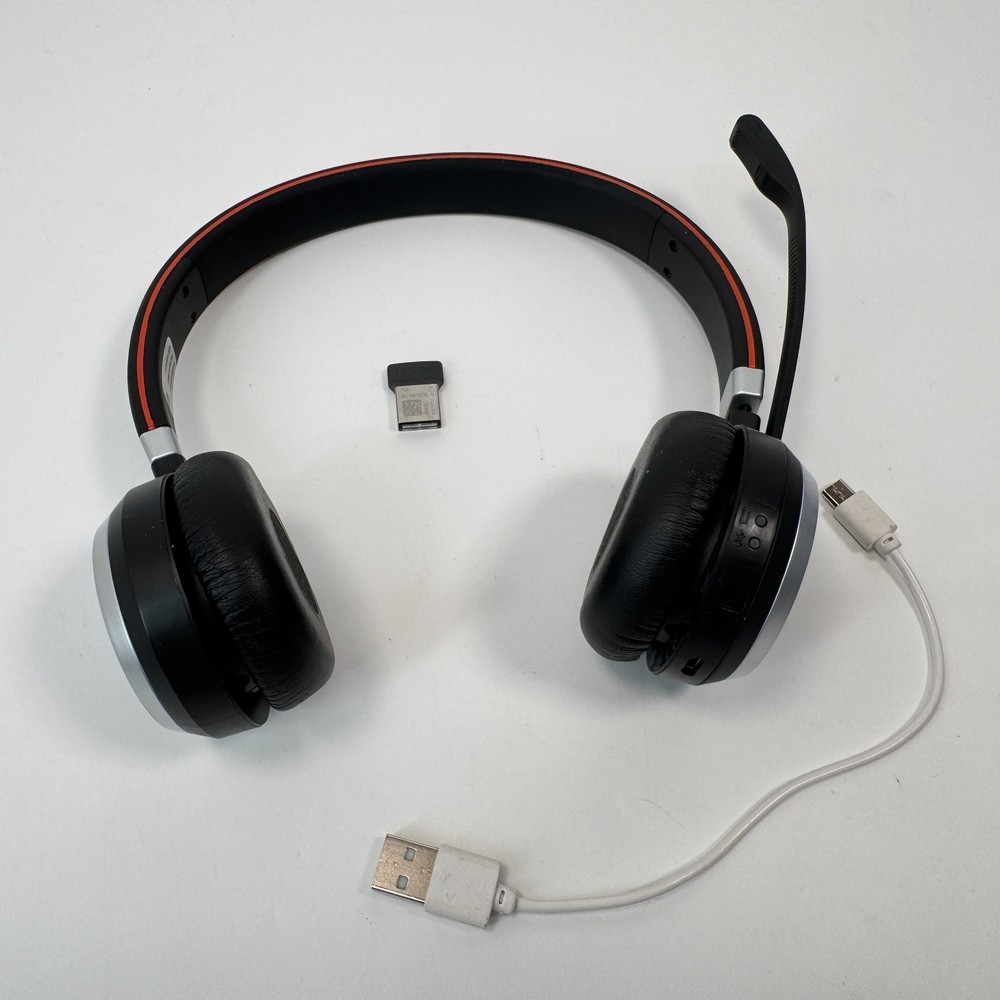Jabra Evolve 65 MS Wireless Headset w/ USB Adapter --READ--
