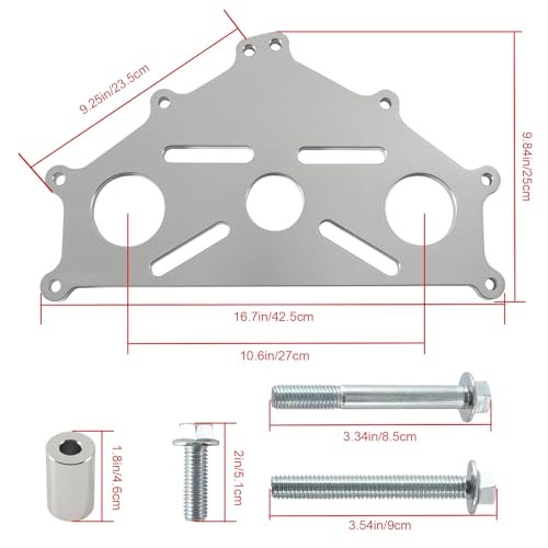 Engine Safe Stand Adapter Plate Compatible with Chevy Small/Big Block LS Silver