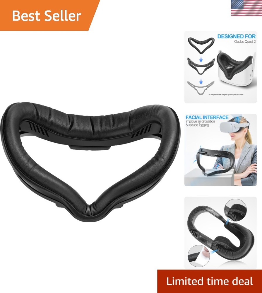 Facial Interface & Face Cover Pad for Oculus Quest 2, Sweat-Proof PU Foam Cus...