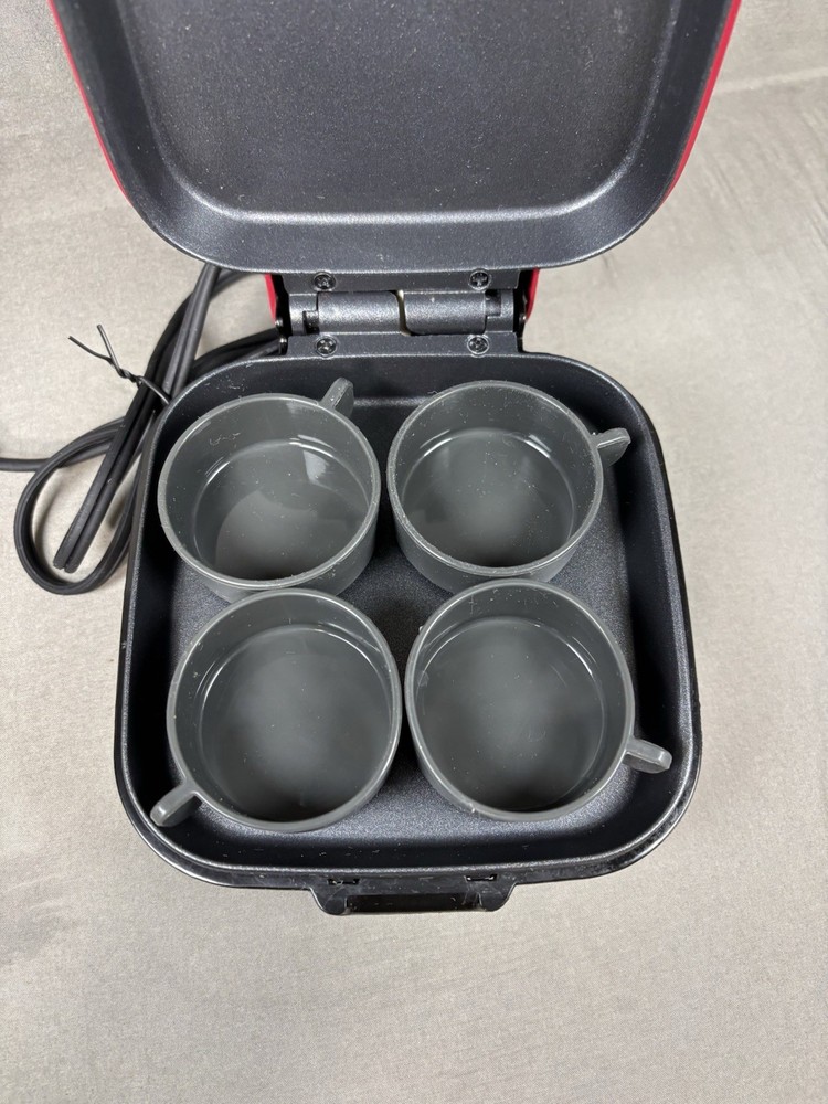 Egg Bite Maker, Red, Dash 420 Watts, Makes 4 Egg Bites, Compact Design Works