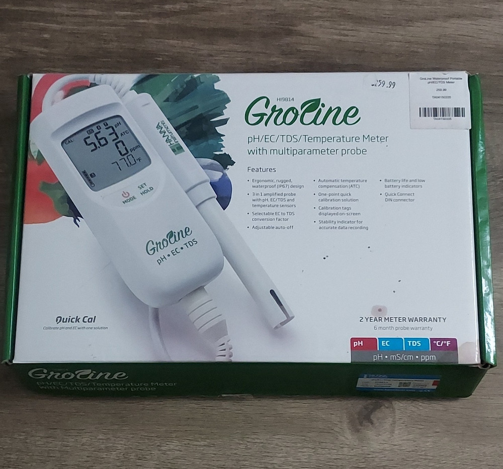 GroLine HI9814 pH/EC/TDS/Temperature Meter w/ Multiparameter Probe