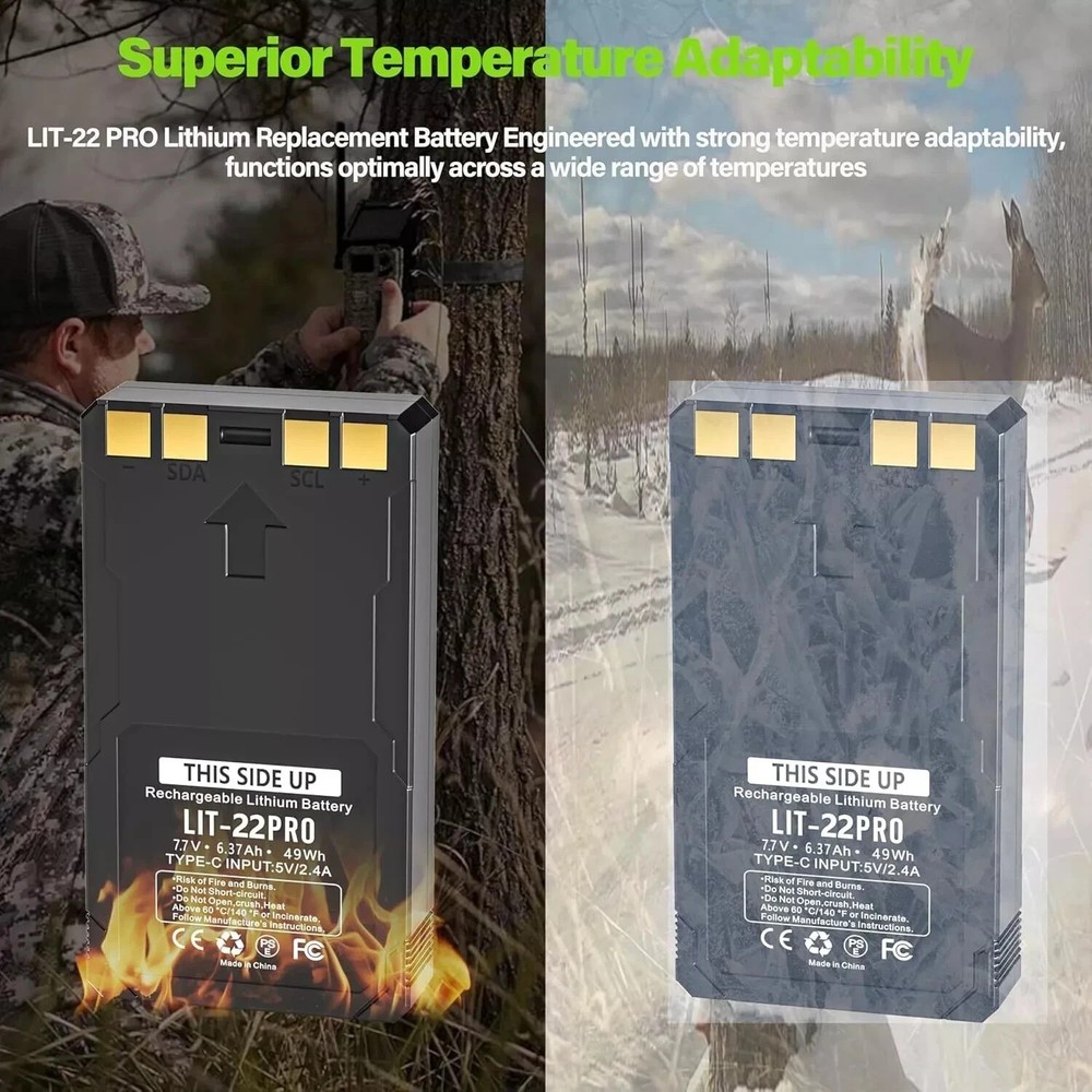 4-Pack Rechargeable LIT-22 Battery For Cellular Trail Camera Flex-M Flex G-36