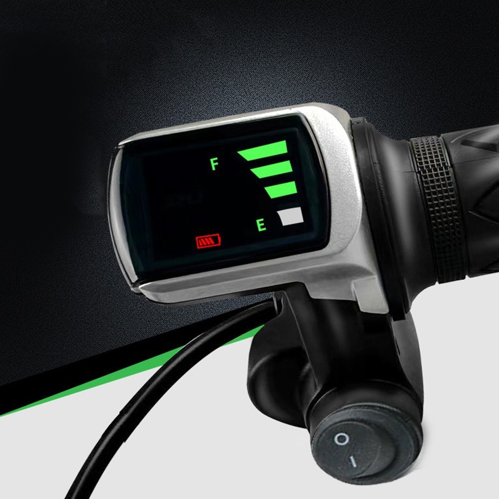 48V Throttle Grip with Power Switch and Real Time Voltage Display for E Bikes