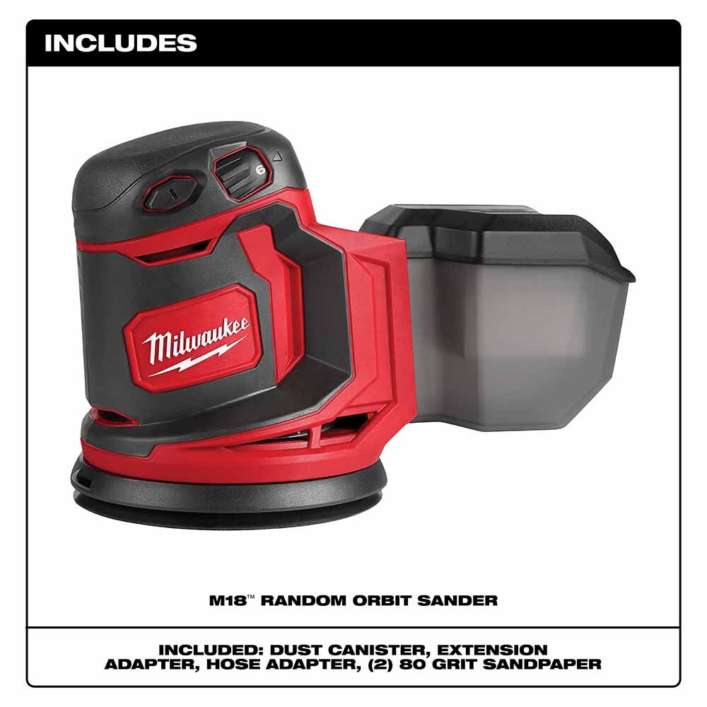 Milwaukee 2648-20 M18 7000-12000 OPM Variable Speed 5" Random Orbit Sander