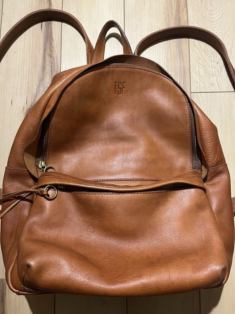 Madewell Lorimer Mini Backpack Brown Tanned Leather Adjustable Straps
