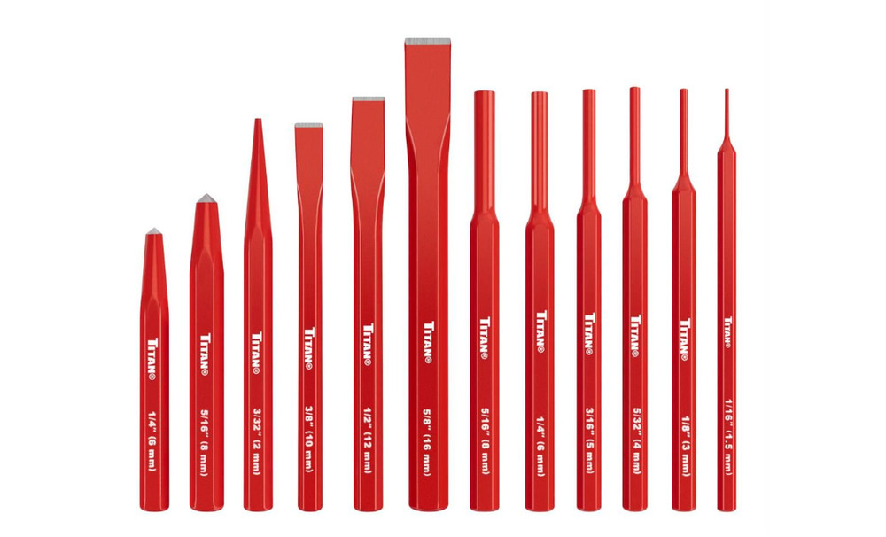 Titan 17080 12 Pc Punch & Chisel Set