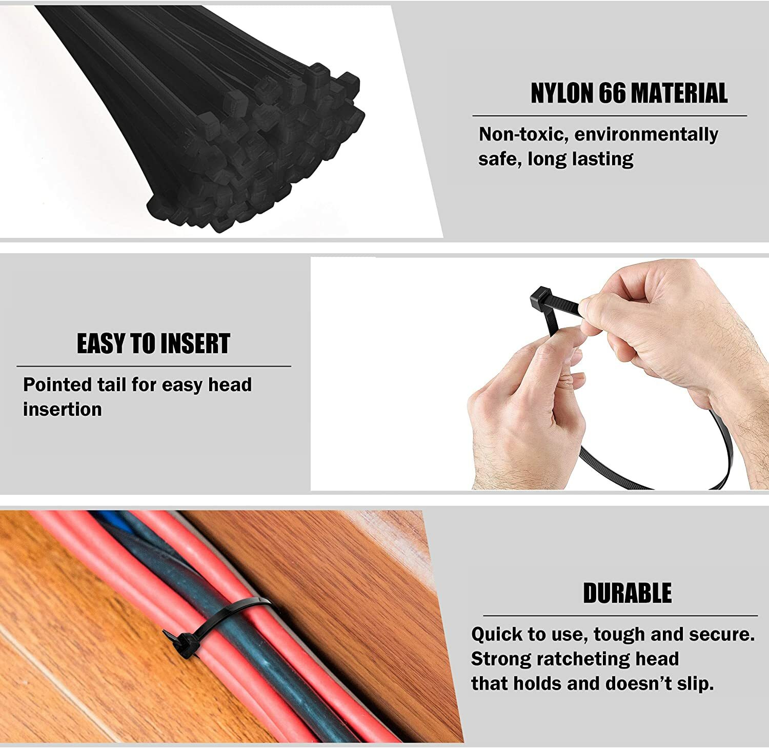 100Pcs 14" Cable Ties Heavy Duty 75LBS Ultra Nylon Wrap Wire Zip UV Resistant