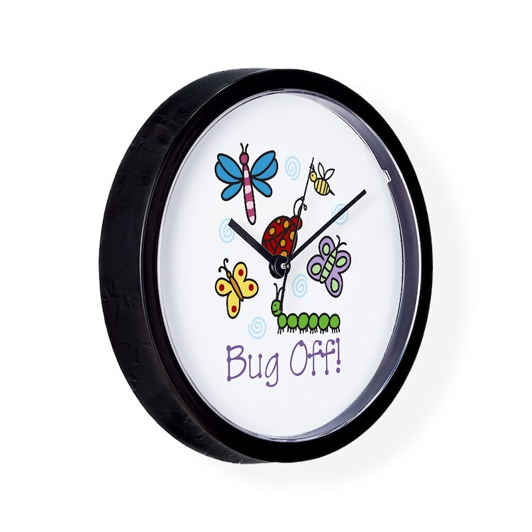 CafePress Bug Off! 10" Wall Clock (1294515866)