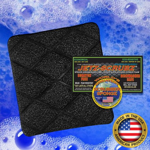 Jetz-Scrubz® Classic Rectangle Kitchen Scrubber Sponge VALUE PACK, Pack of 6