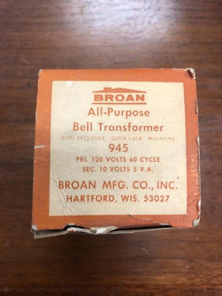 Broan All Purpose Bell Transformer
