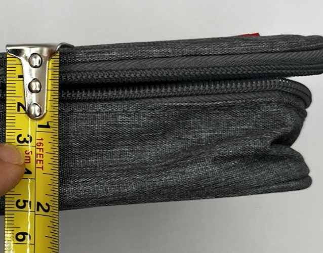 Pencil Case Pouch Pen Organizer Zipper Multi Compartments Large Capacity Gray