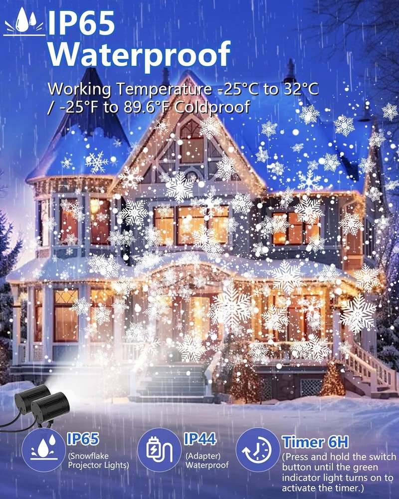 AKSDA Snowflake Christmas Projector Light