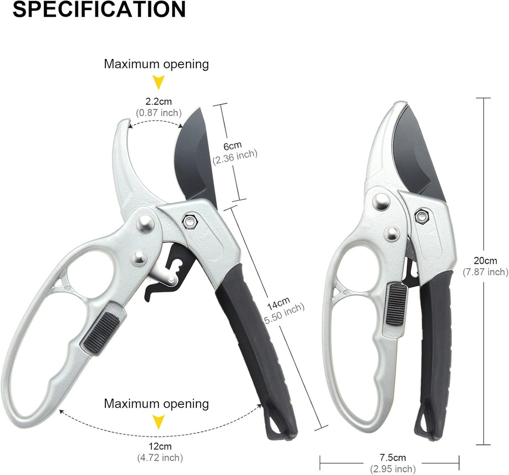 Ultra Sharp Germany Steel Pruning Shears - Cuts 3X Easier, Ergonomic Design