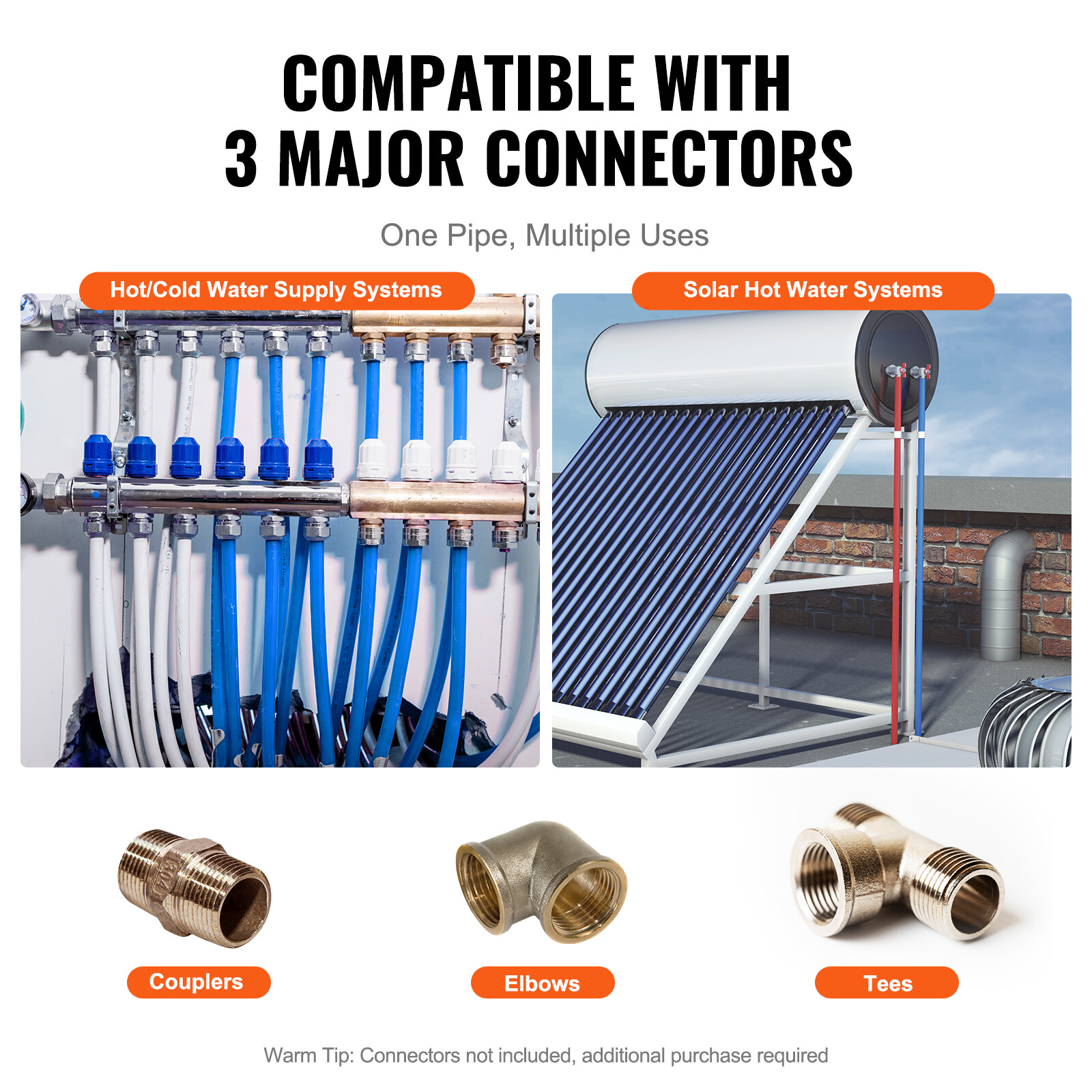 VEVOR 3/4” x 100ft Blue PEX-A Tubing/Pipe for Potable Water with Pipe Cutter