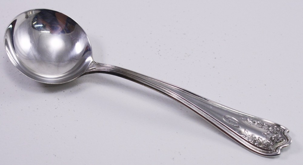 SSMC Sterling Bouillon Spoon Blossom 1909