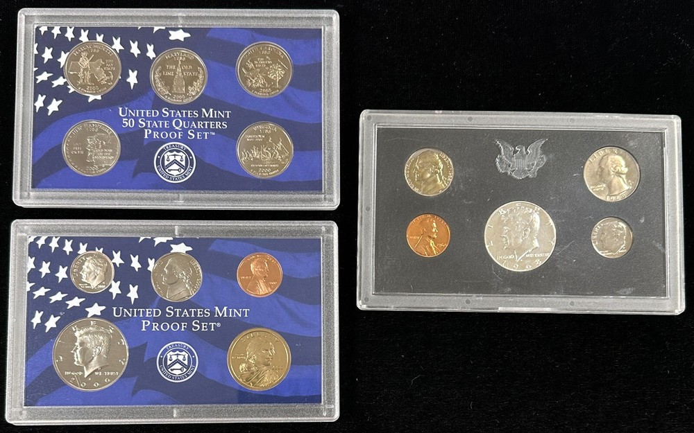 1968 PROOF Set, 2000 PROOF Set & 50 State Quarters PROOF Set w/ Silver Half Dol.
