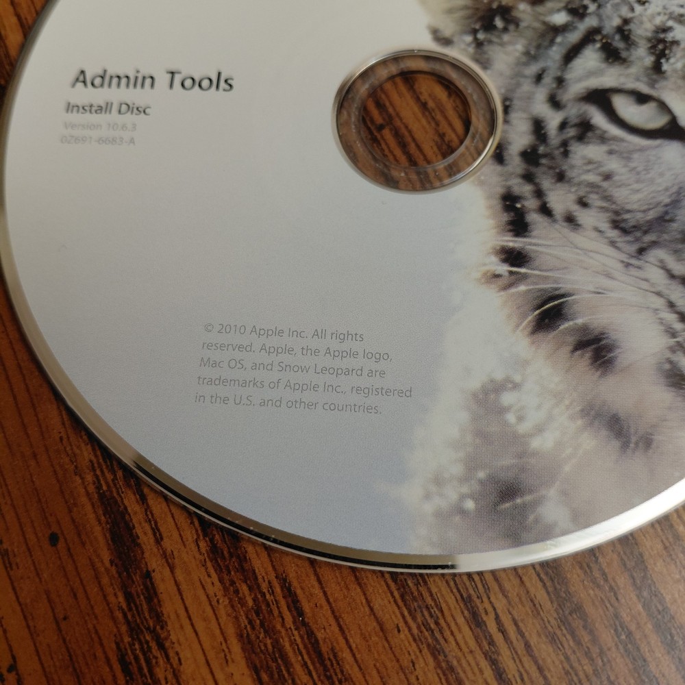 Apple Mac Admin Tools Install Disc Version 10.6.3 0Z691-6683A Disc Only