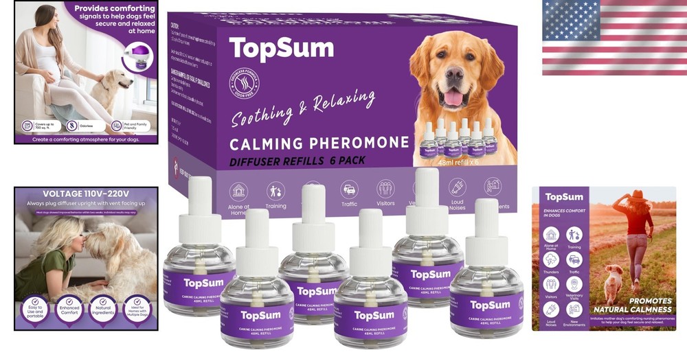 Ultimate Dog Calming Diffuser Kit – 750 Sq Ft Coverage, 6 Refills Included