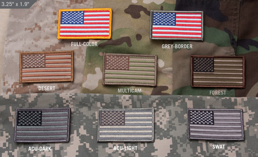 Forward US Flag Patch with hook backing Mil Spec Monkey Patch 0048