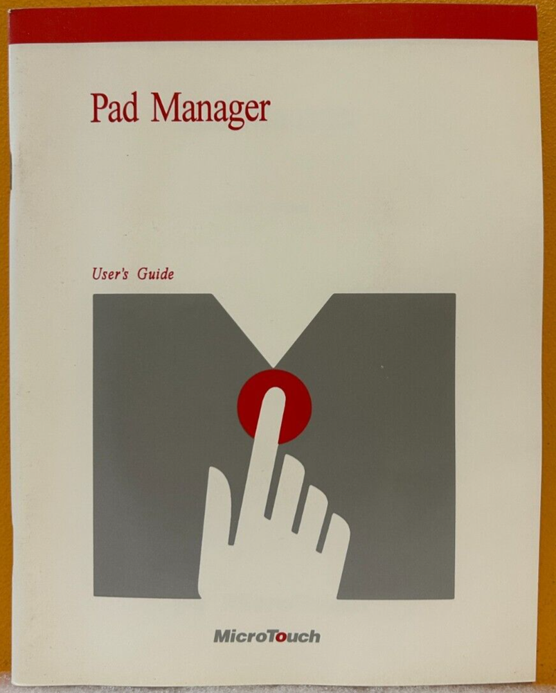 MicroTouch 9007101 Pad Manager User's Guide Manual.