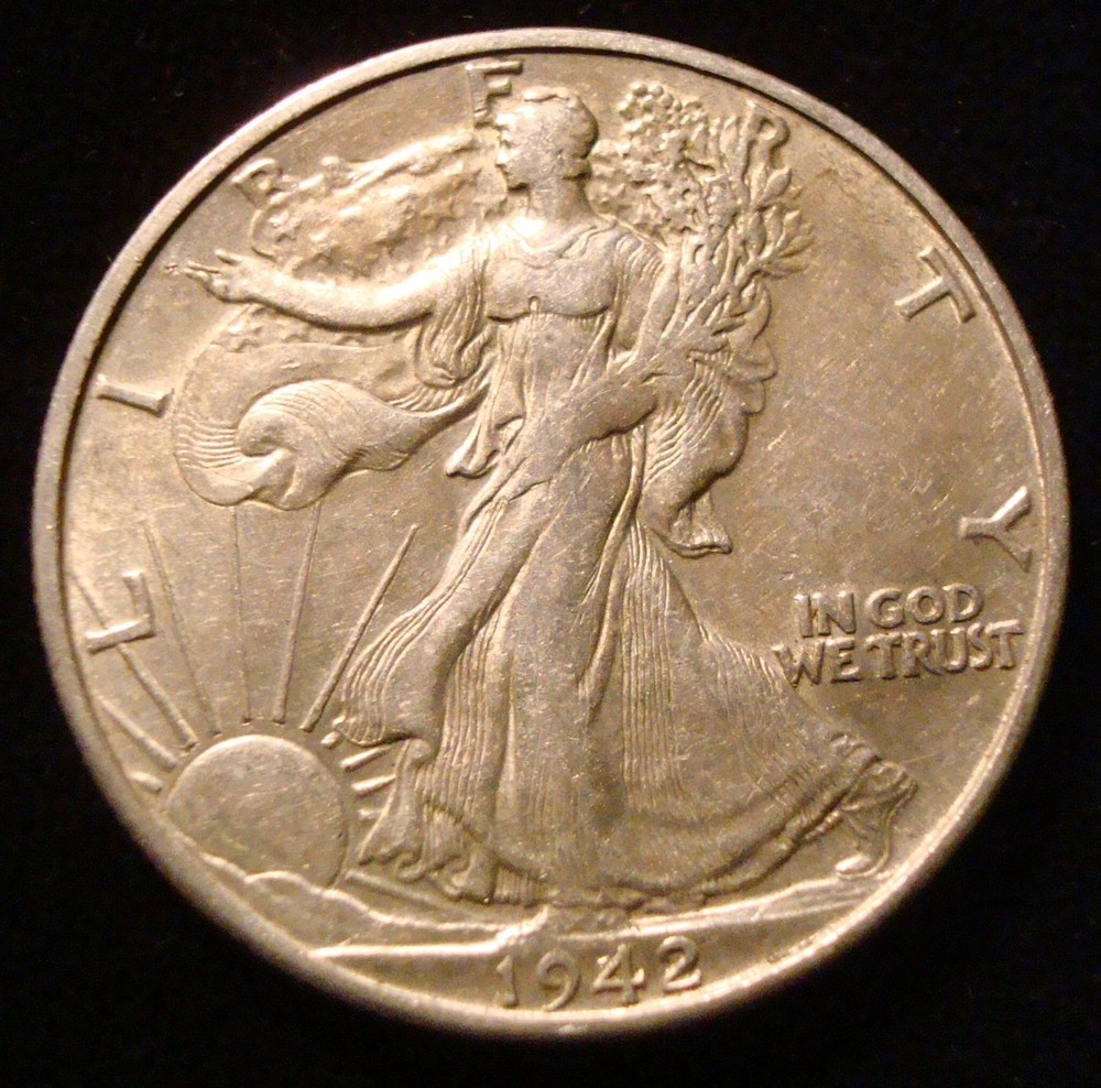 1942-S Walking Liberty Half dollar