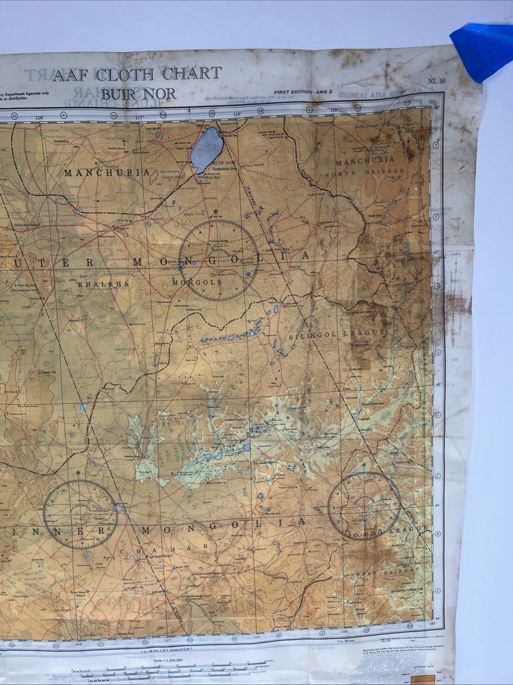 AAF CLOTH CHART Eastern Asia 1943