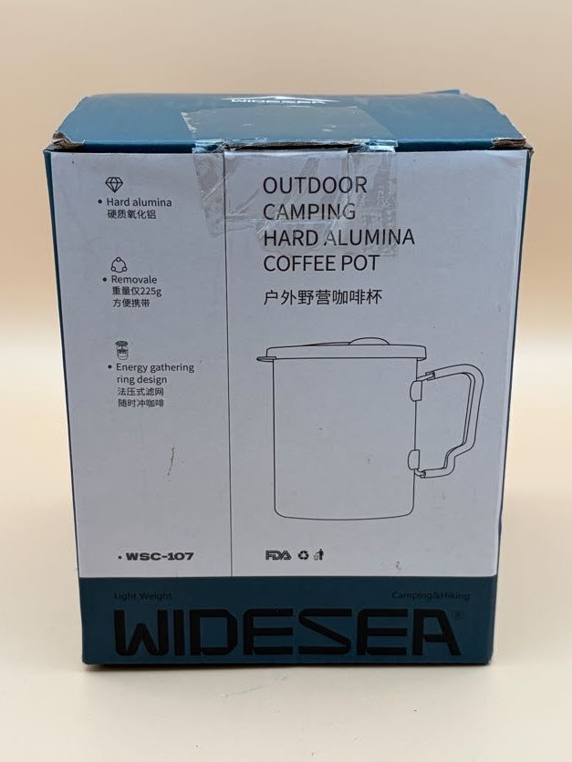 Widesea Outdoor Camping 750ml Hard Aluminum Coffee Pot - New Open Box
