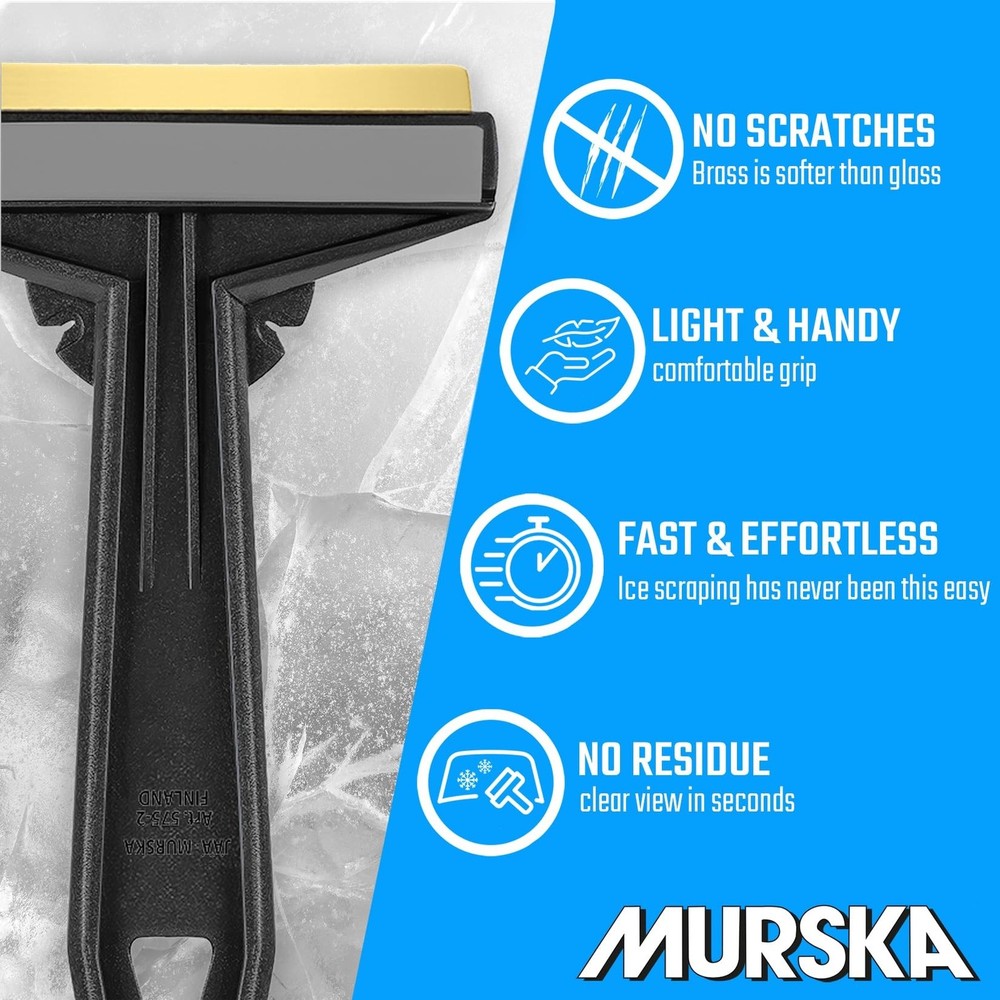 Car Ice Scraper Brass Blade - fast, easy & efficient - [ 2 Pack ] Brass Ice S...