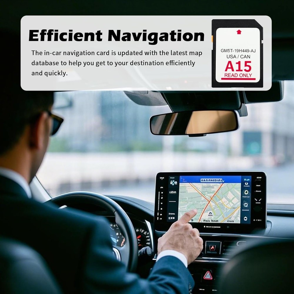 2025 Latest A15 Navigation SD Card Map Compatible with Sync 2 Ford & Black.