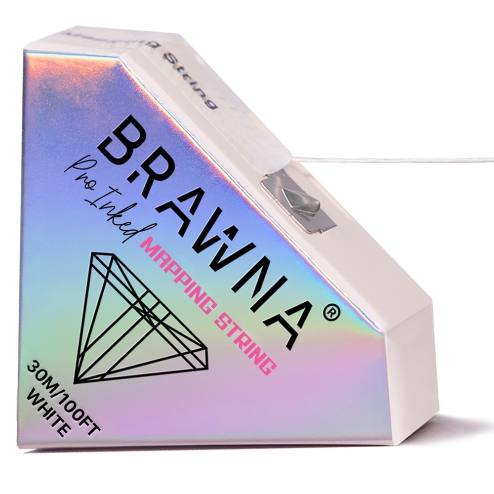 BRAWNA White Brow Mapping String for Eyebrow Measuring - Microblading Supplies
