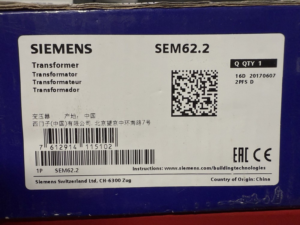 SIEMENS SEM62.2 TRANSFORMER SWITCH