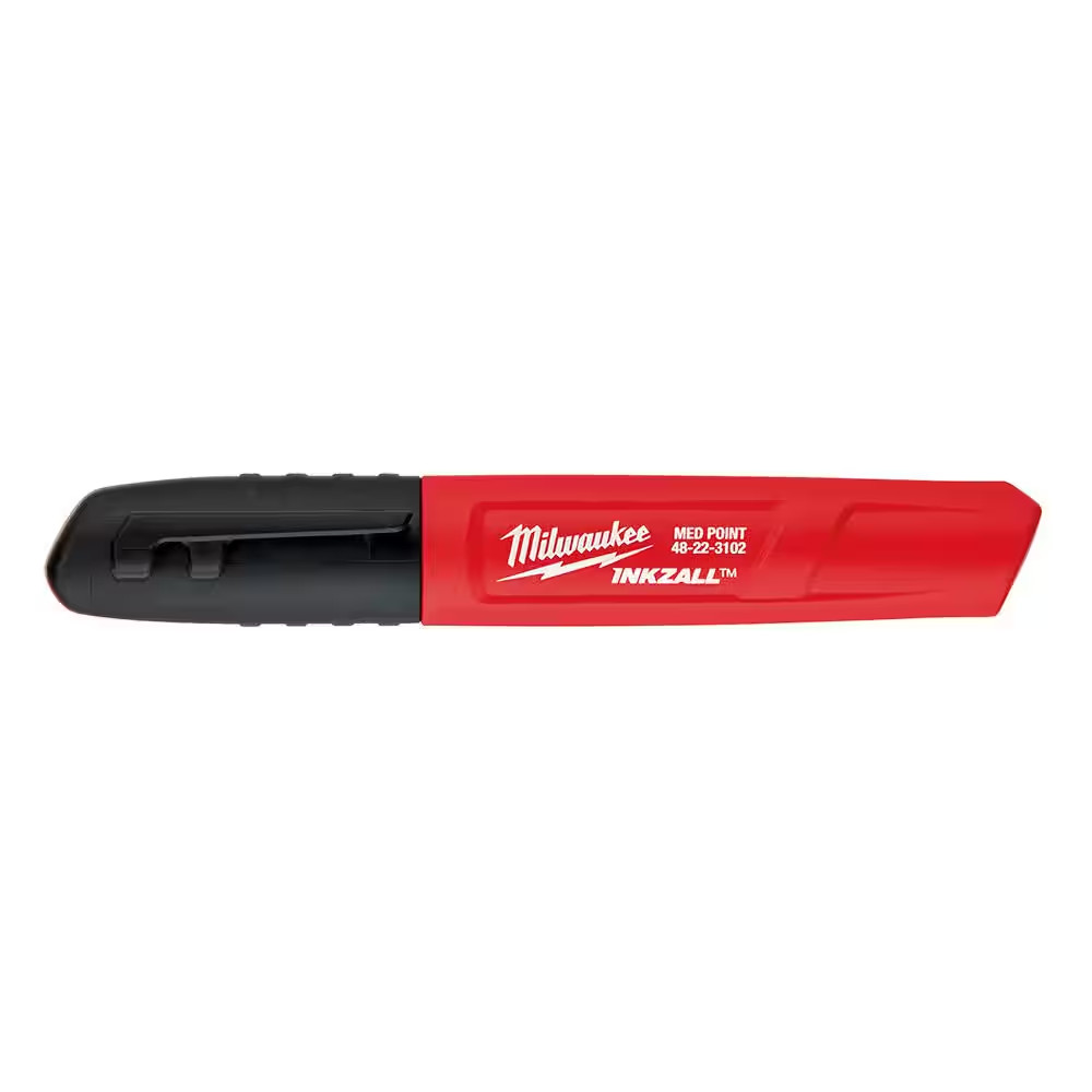 INKZALL Black Medium Point Jobsite Permanent Marker (2-Pack)
