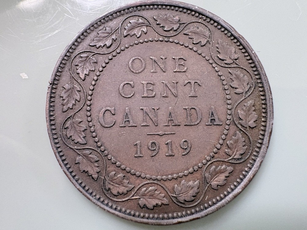 1919 Canada Large Cent Coin, High Grade