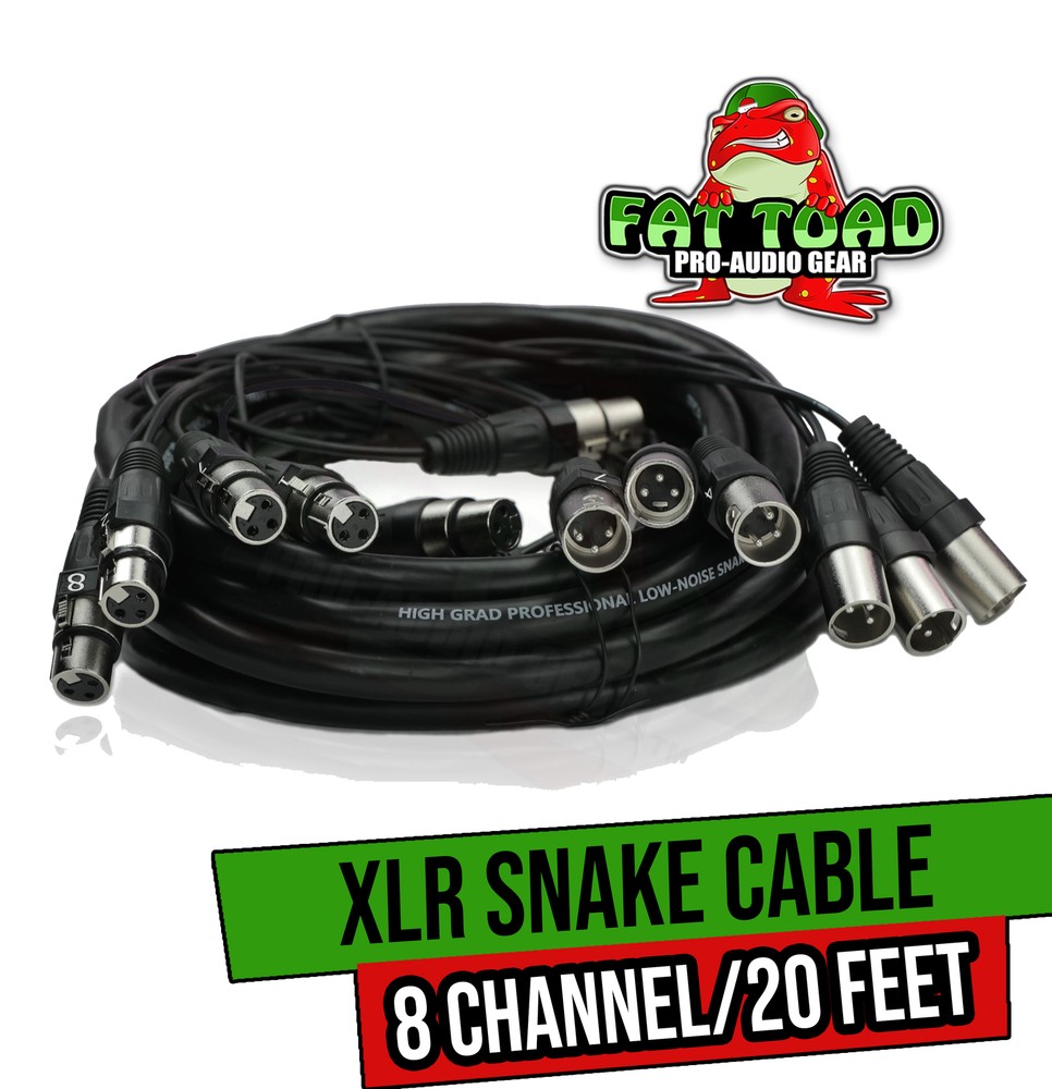 XLR Snake Cable (8 Channels) 20 FT by FAT TOAD | Patch Studio, Stage, Live Sound