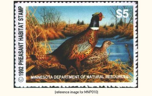 D2K Minnesota Pheasant Stamp 1992 $5.00