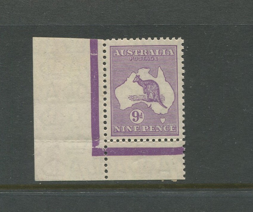 SMW WM 9' PURPLE CNR EXAMPLE SUPERB UNMOUNTED MINT