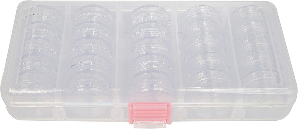 Personality Case, Clear Plastic Bead Storage Case with 25 Removable and Stackabl