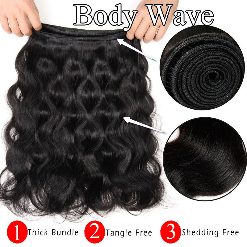 3Bundles/300G Brazilian Virgin Human Hair Extensions Weave Wefts Straight Wavy A